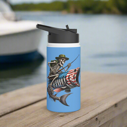 Fishing Enthusiast Stainless Steel Water Bottle - 12, 18, or 32 oz.