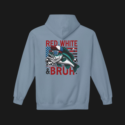 Red, White & Bruh Fishing Hoodie