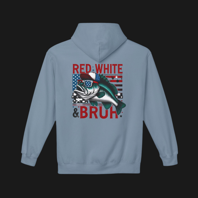 Red, White & Bruh Fishing Hoodie