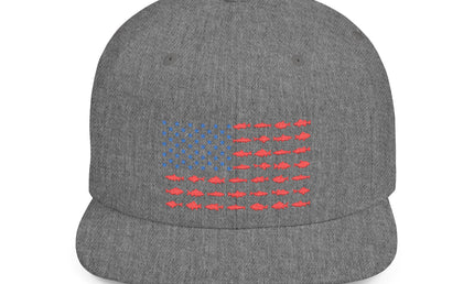 Patriotic Flat Bill Snapback Hat with Flag Design