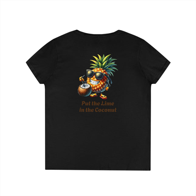 Lime Coconut Pineapple Ladies' V-Neck T-Shirt