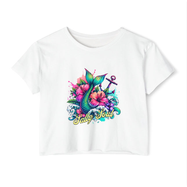 Mermaid Festival Crop Top, Beachwear, Nautical Style Tee