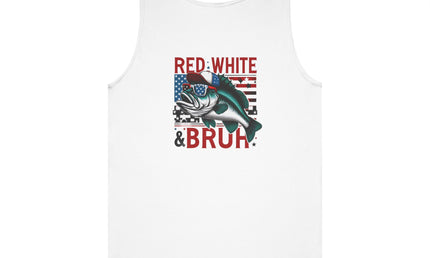 Patriotic Red, White, & Bruh Fishing Tank Top
