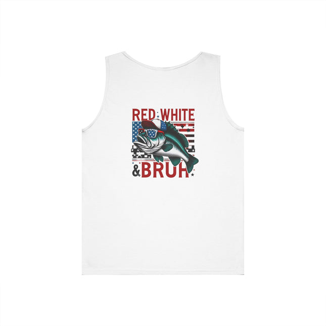 Patriotic Red, White, & Bruh Fishing Tank Top