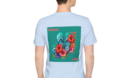 Island Life Unisex T-Shirt | Tropical Flip Flop Graphic Tee