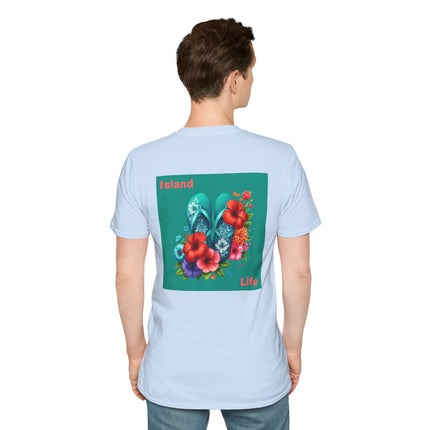 Island Life Unisex T-Shirt | Tropical Flip Flop Graphic Tee