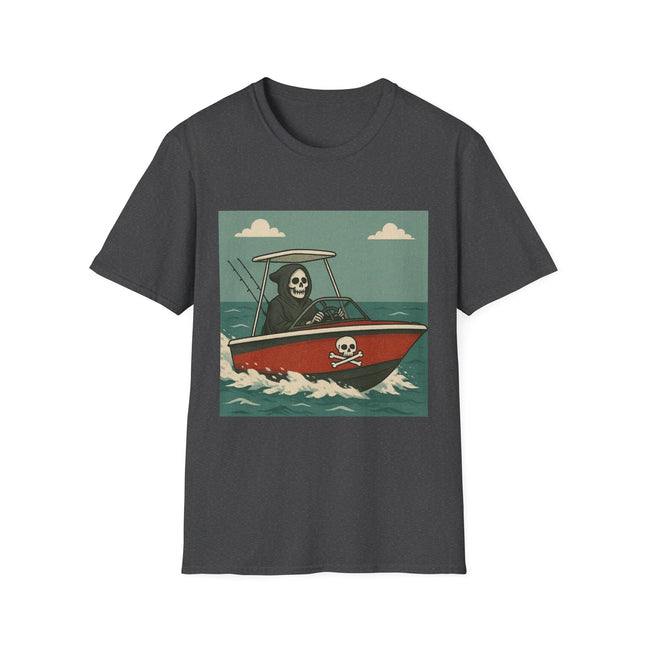 Grim Reaper Boat Halloween Holiday Unisex Graphic Tee