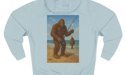 Bigfoot Beach Fishing Fleece Hoodie