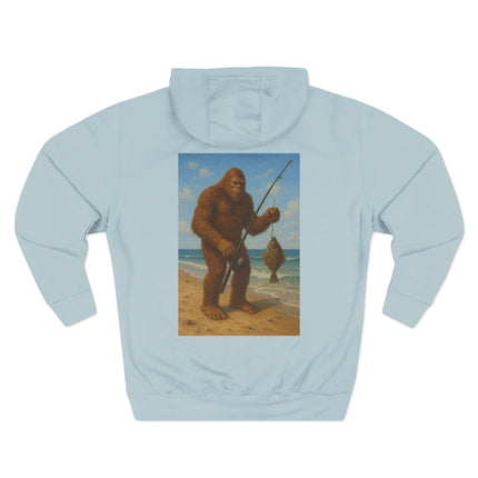 Bigfoot Beach Fishing Fleece Hoodie