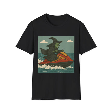 Witch Jet Ski Halloween Holiday Unisex Graphic Tee
