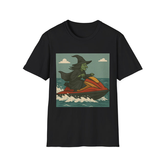 Witch Jet Ski Halloween Holiday Unisex Graphic Tee