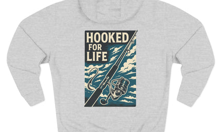 Hooked for Life Fishing Fleece Hoodie