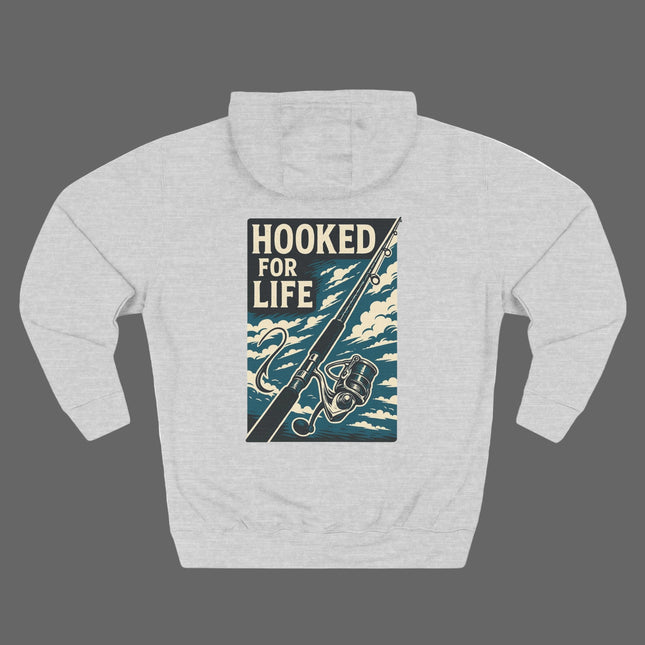 Hooked for Life Fishing Fleece Hoodie