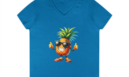 Party Pineapple Ladies' V-Neck T-Shirt