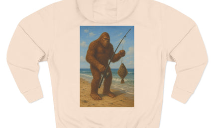 Bigfoot Beach Fishing Fleece Hoodie