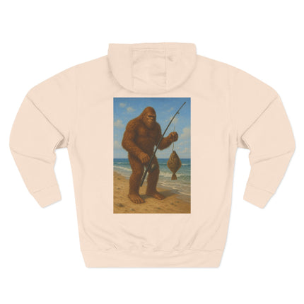 Bigfoot Beach Fishing Fleece Hoodie