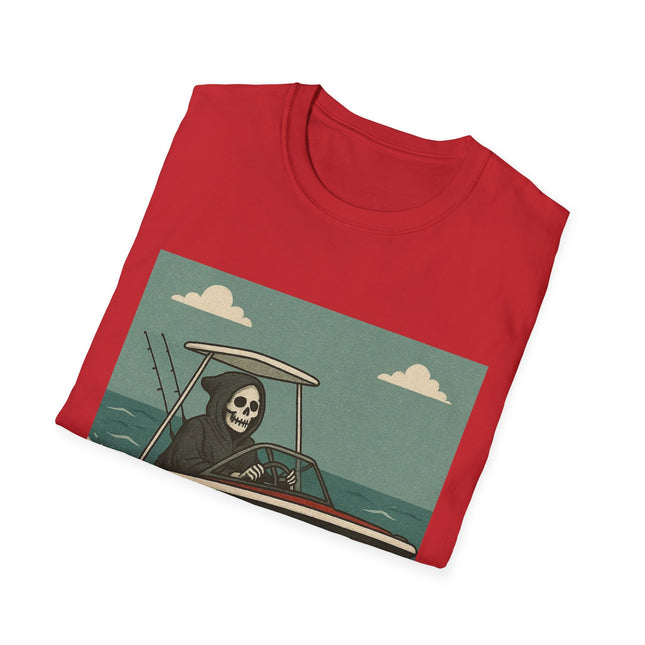 Grim Reaper Boat Halloween Holiday Unisex Graphic Tee