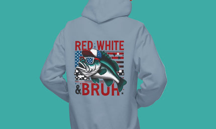 Red, White & Bruh Fishing Hoodie