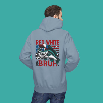 Red, White & Bruh Fishing Hoodie