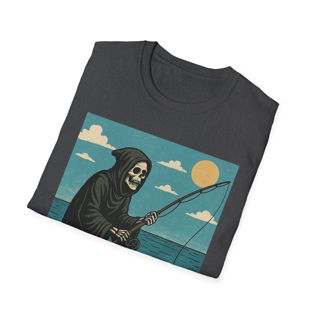 Grim Reaper Fishing Halloween Holiday Unisex Graphic Tee