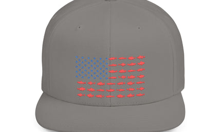 Patriotic Flat Bill Snapback Hat with Flag Design