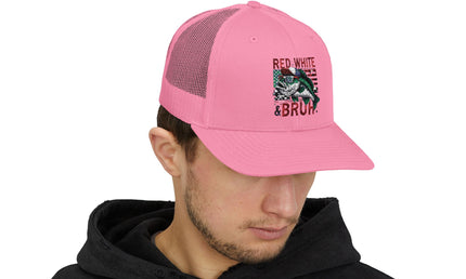 Patriotic Fishing Snapback Cap, Outdoor Hat, Red White & Bruh Cap