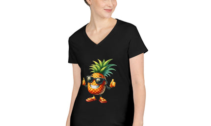 Party Pineapple Ladies' V-Neck T-Shirt