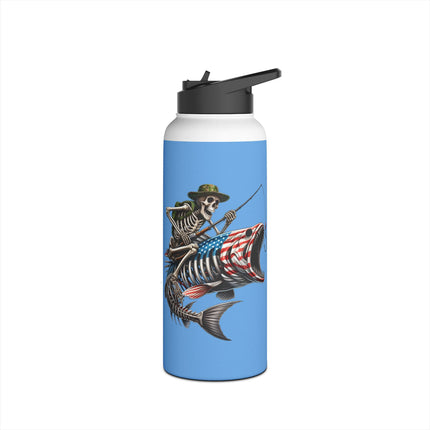 Fishing Enthusiast Stainless Steel Water Bottle - 12, 18, or 32 oz.