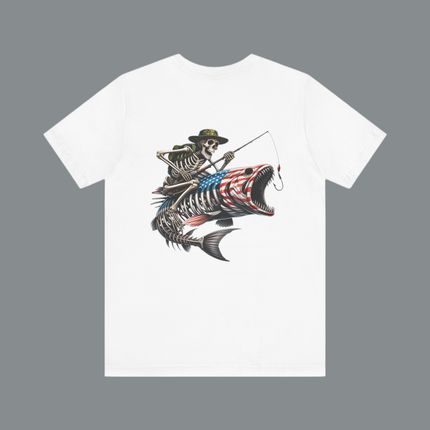 USA Fish Skeleton Graphic Fishing Tee