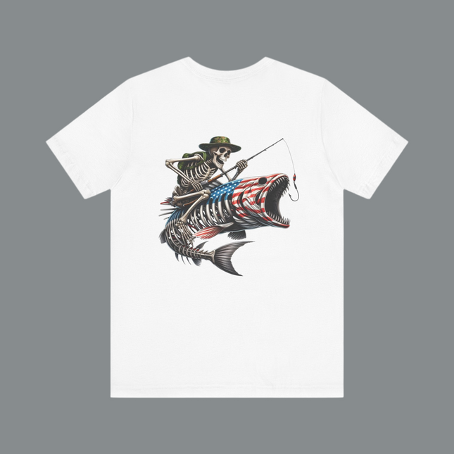USA Fish Skeleton Graphic Fishing Tee