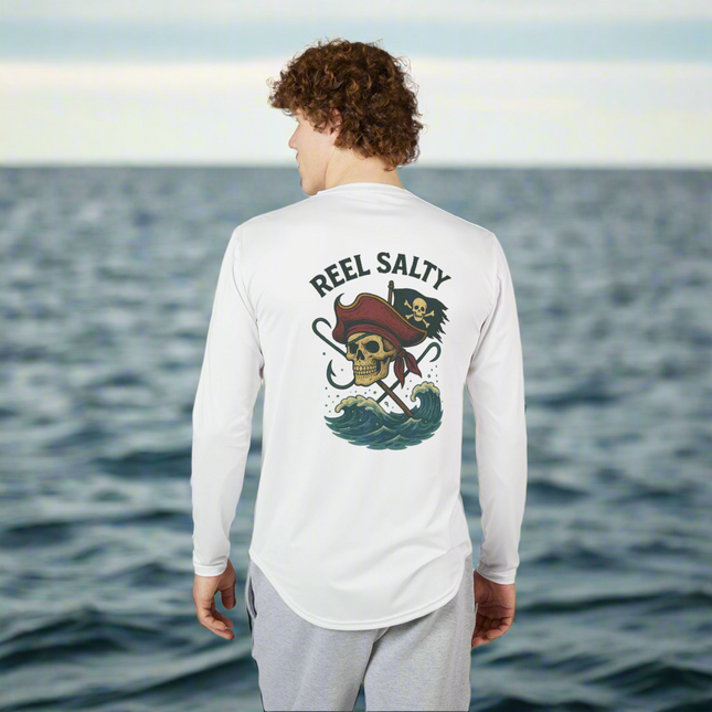 Reel Salty Pirate Graphic Performance Long Sleeve Fishing Shirt SPF50