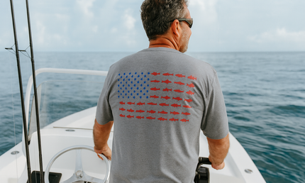 Fish USA Flag Unisex performance crew neck t-shirt