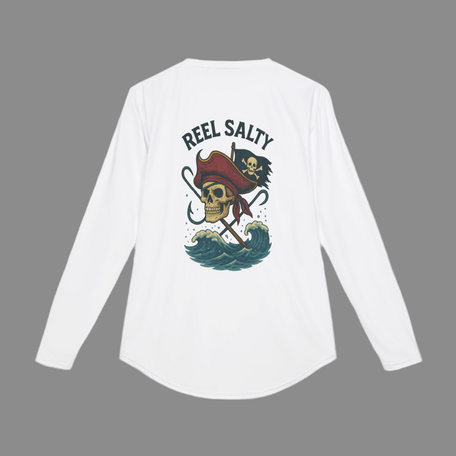 Reel Salty Pirate Graphic Performance Long Sleeve Fishing Shirt SPF50