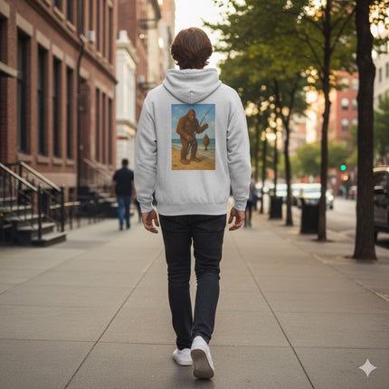 Bigfoot Beach Fishing Fleece Hoodie