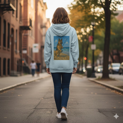 German Shepherd Fishing Fleece Hoodie