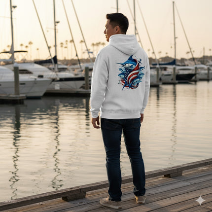 Patriotic Marlin Unisex premium mid-weight hoodie