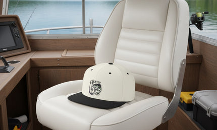 Fish Vibes Flat Bill Snapback Hat with Fish Design