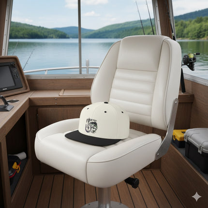 Fish Vibes Flat Bill Snapback Hat with Fish Design