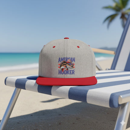 American Hooker Fishing Flat Bill Snapback Hat