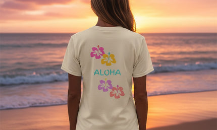 Aloha Hibiscus Tropical Summer Tee