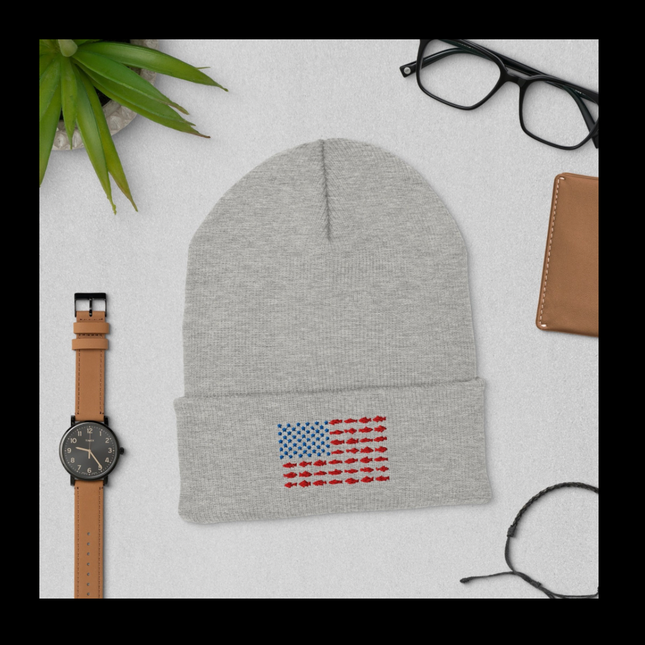 USA Fish Flag Cuffed Beanie