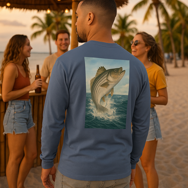 Stiped Bas Graphic heavyweight long-sleeve shirt